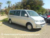 Transfers From Dalaman Airport to Icmeler & Marmaris  in a Wolkswagen Caravelle